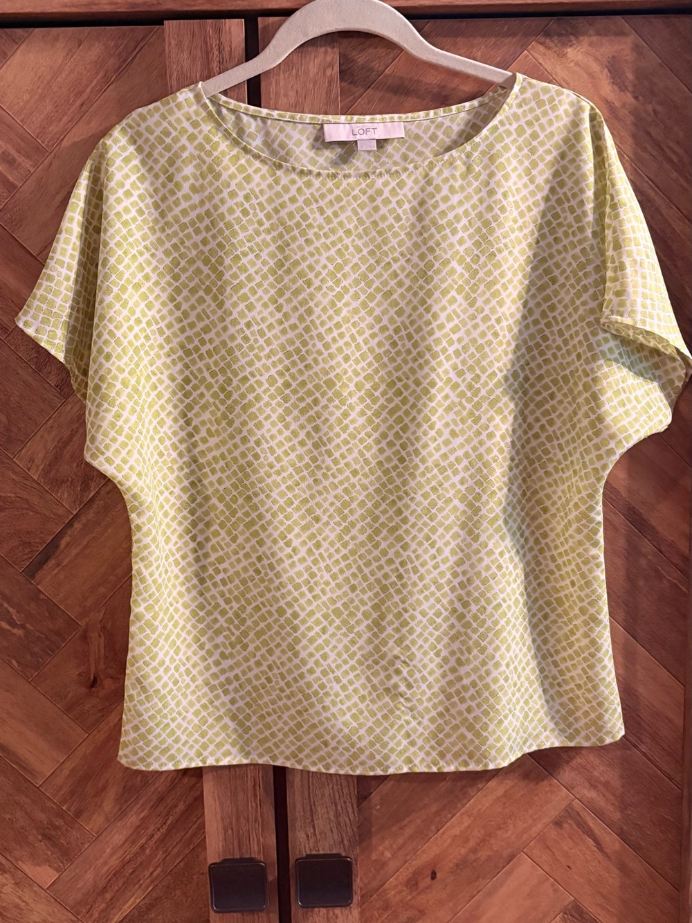 LOFT Lattice Short Sleeve Blouse